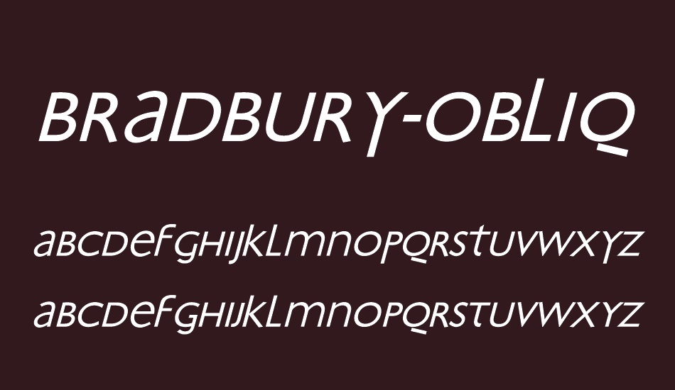 Bradbury-Oblique font