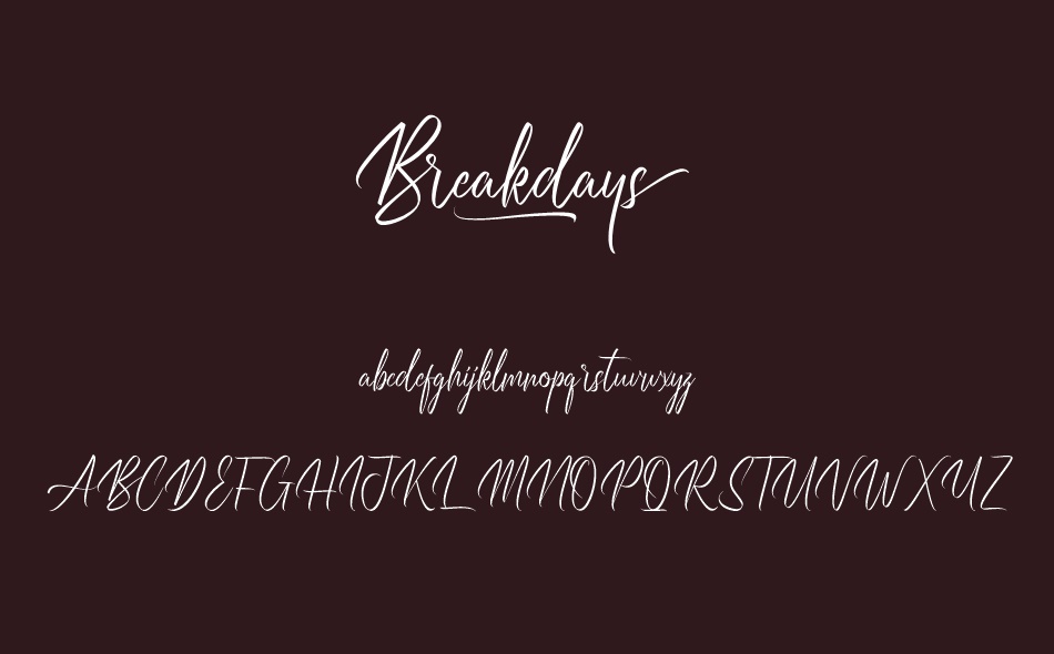 Breakdays font