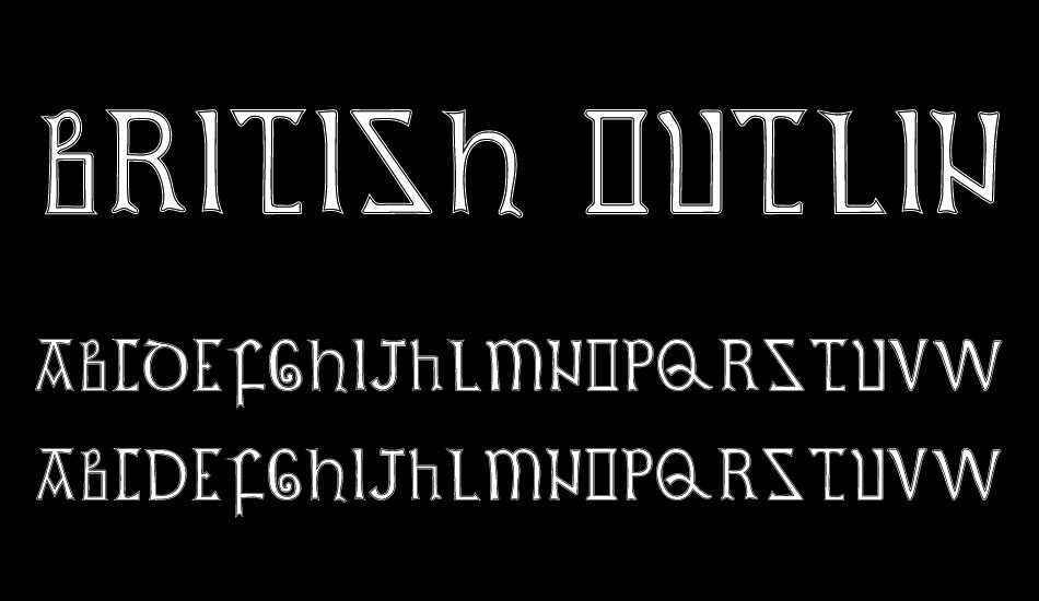 British Outline Majuscules font