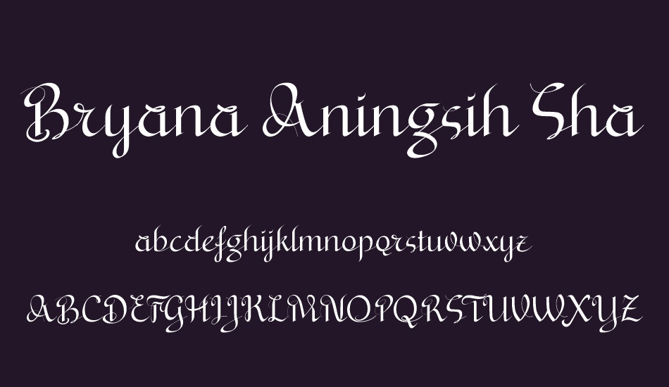 Bryana Aningsih Shara font