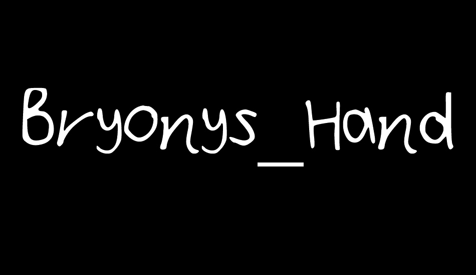 Bryonys_Handwriting_Thin font big