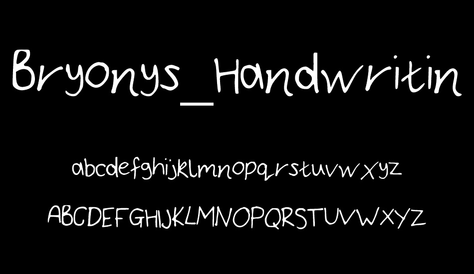 Bryonys_Handwriting_Thin font