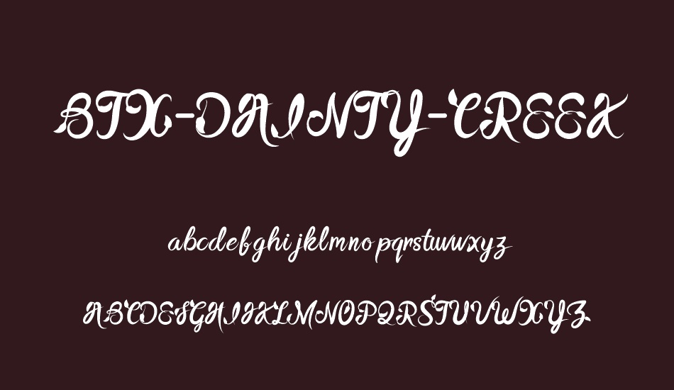 BTX-DAINTY-CREEK font