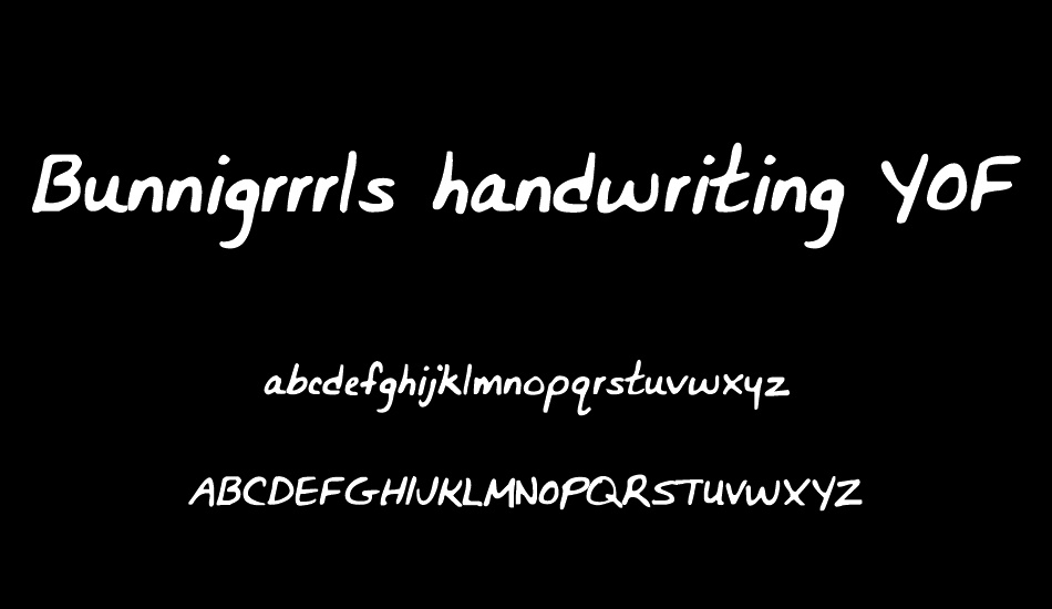 Bunnigrrrls handwriting YOFF font