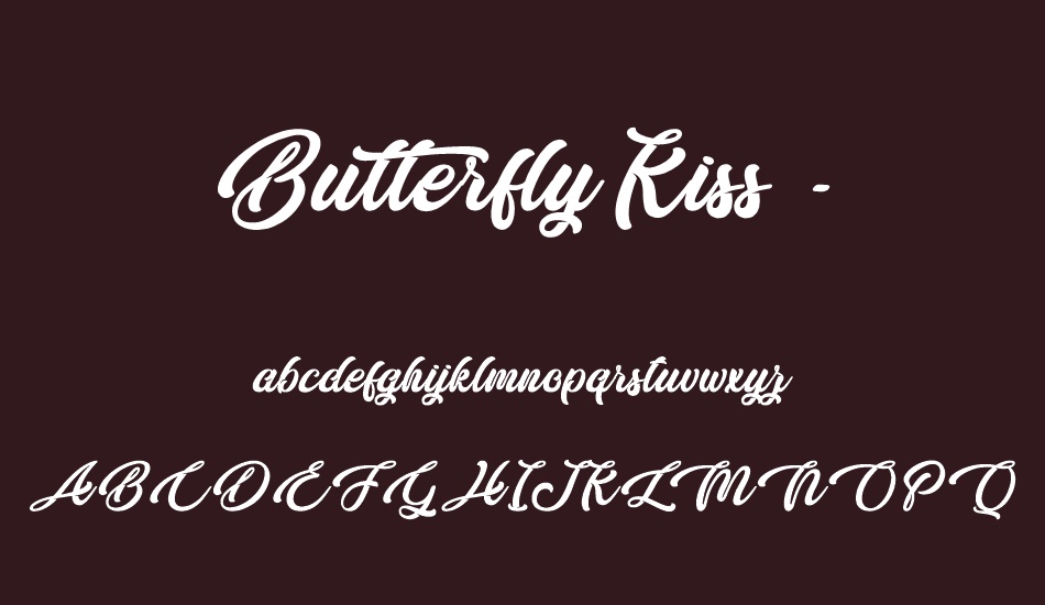 Butterfly Kiss - Personal Use font