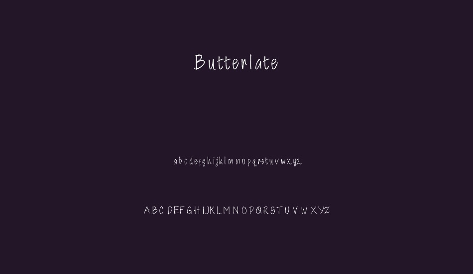 Butterlate font