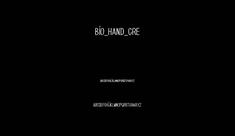 BIO_HAND_CRE font