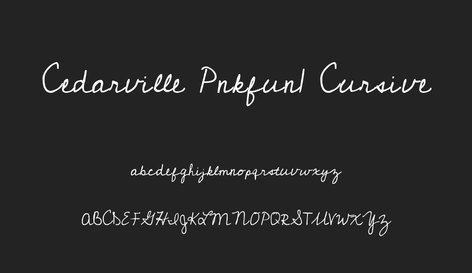 Cedarville Pnkfun1 Cursive font