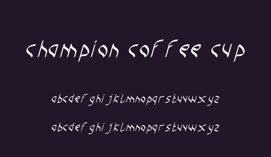 champion coffee cup font