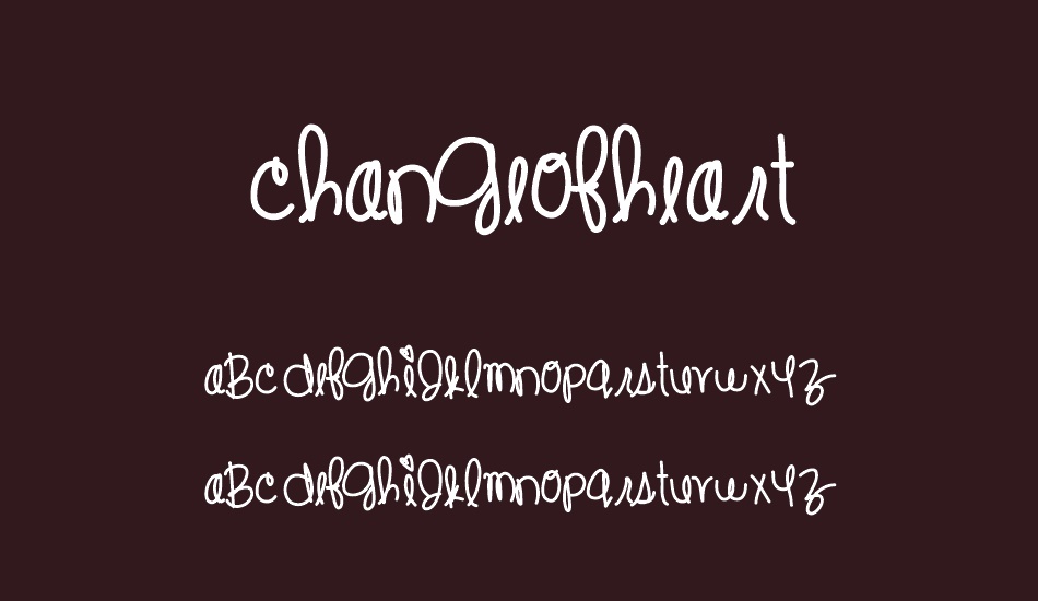 ChangeOfHeart font