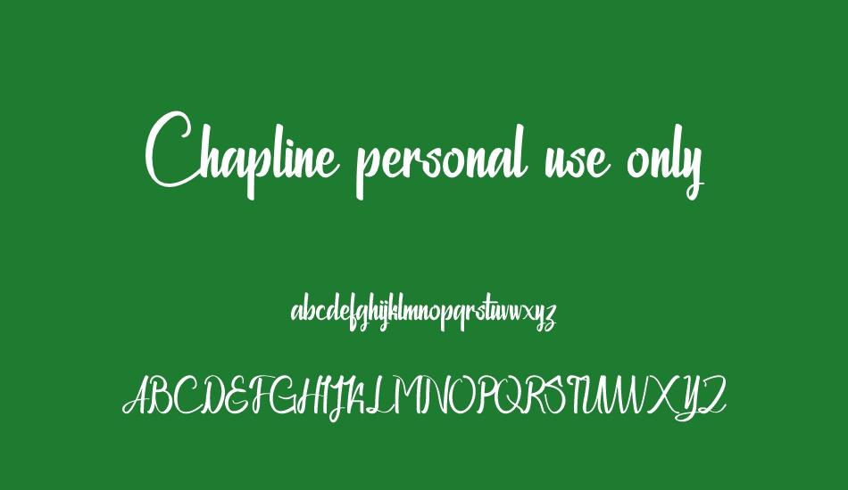 Chapline personal use only font