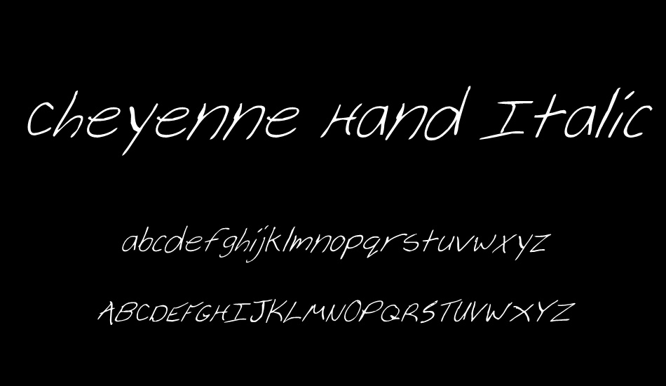 Cheyenne Hand Italic font