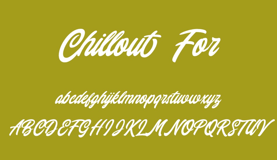 Chillout For Personal Use font