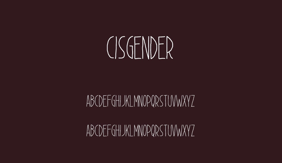 Cisgender font