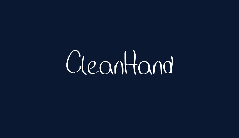 CleanHand font big