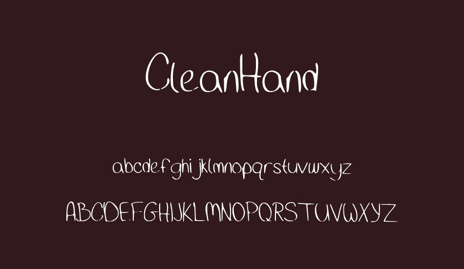 CleanHand font