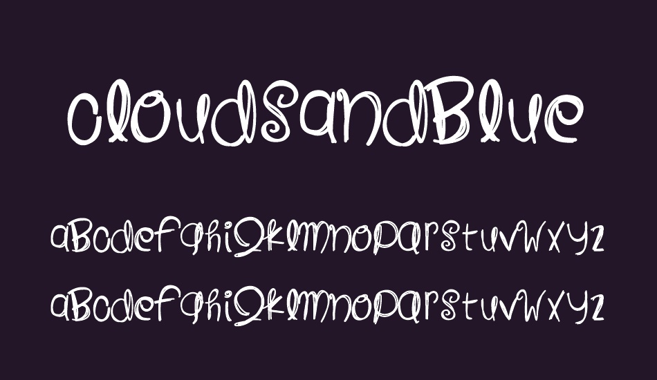 CloudsAndBlue font