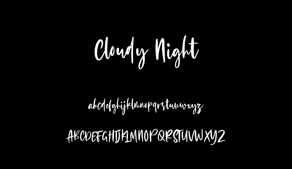 Cloudy Night font