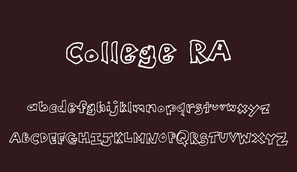 College RA font