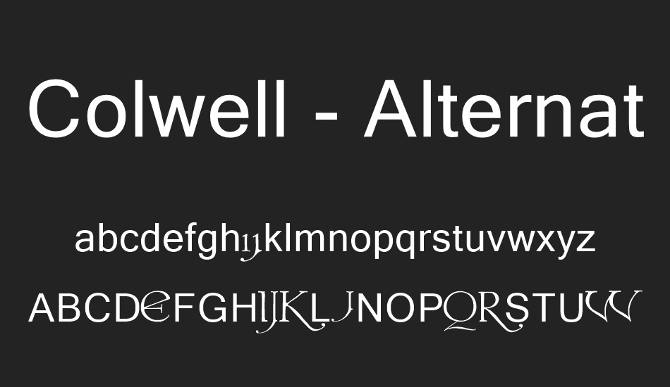 Colwell - Alternates font