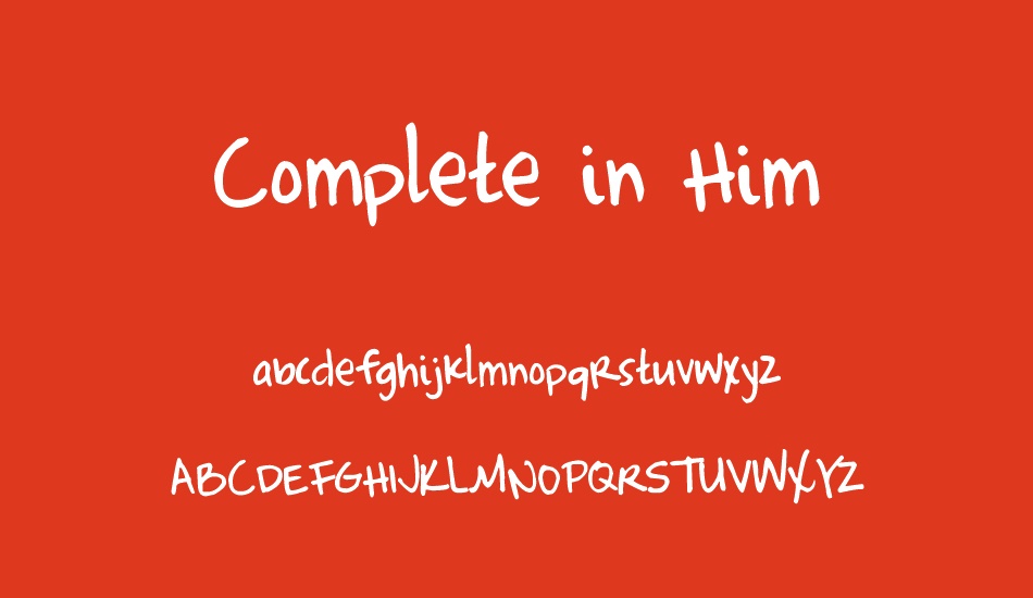 Complete in Him font