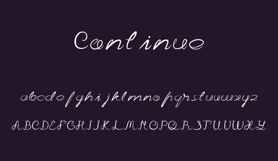 Continue font