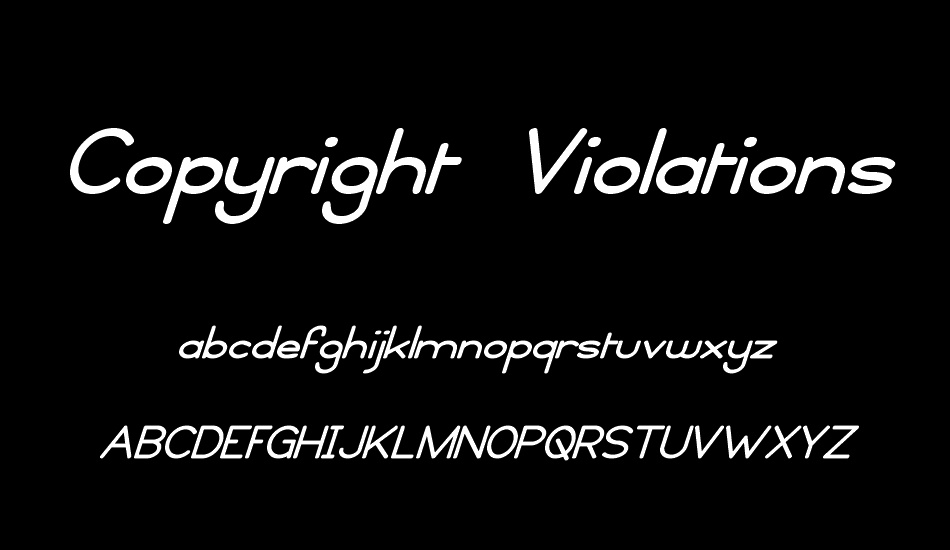 Copyright Violations Nudged font