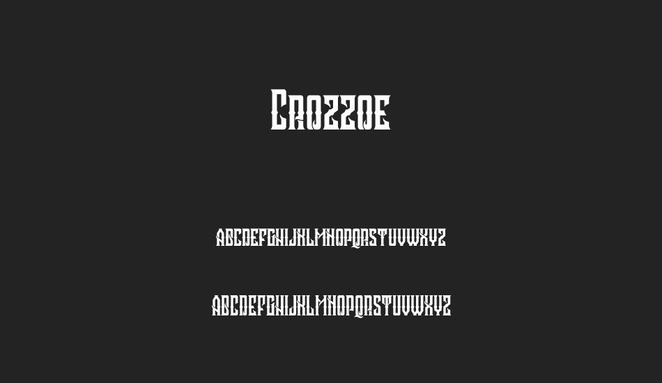 Crozzoe Personal Use font