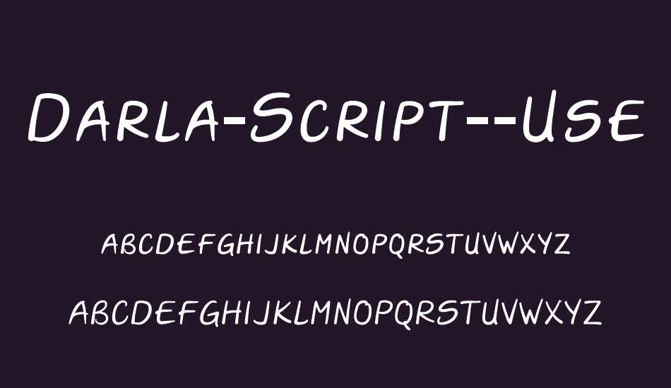 Darla-Script-Personal-Use-Only font