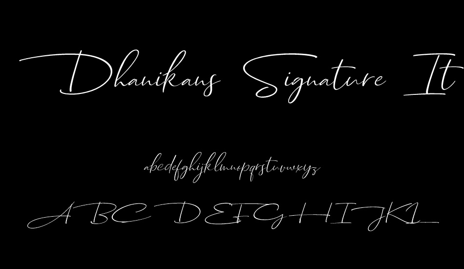 Dhanikans Signature Italic font