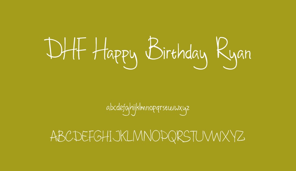 DHF Happy Birthday Ryan font