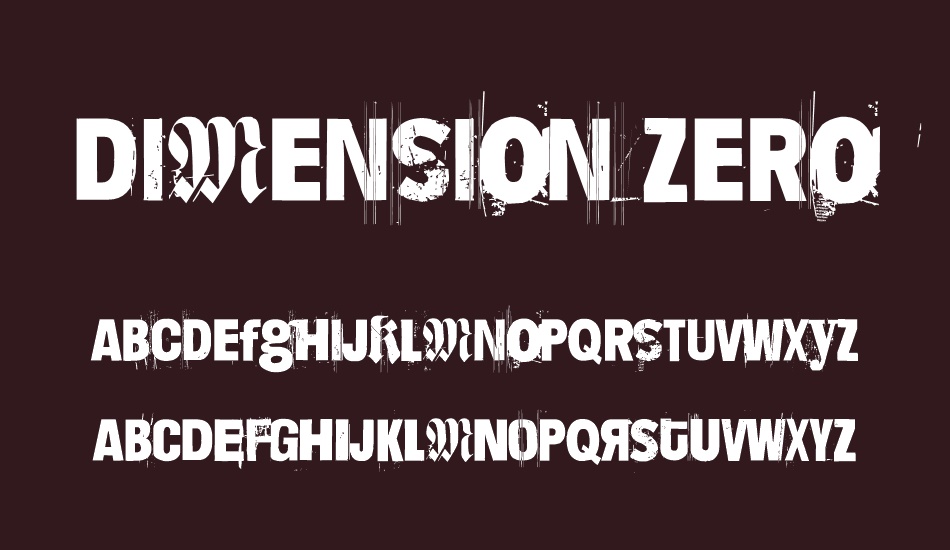 Dimension Zero font