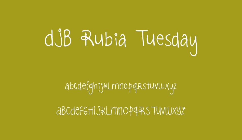 DJB Rubia Tuesday font