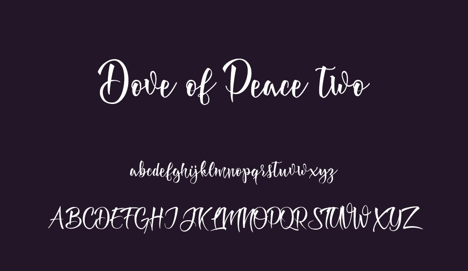 Dove of Peace two Personal Use font