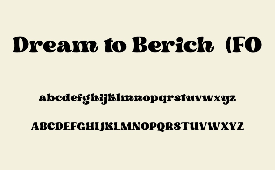 Dream to Berich font