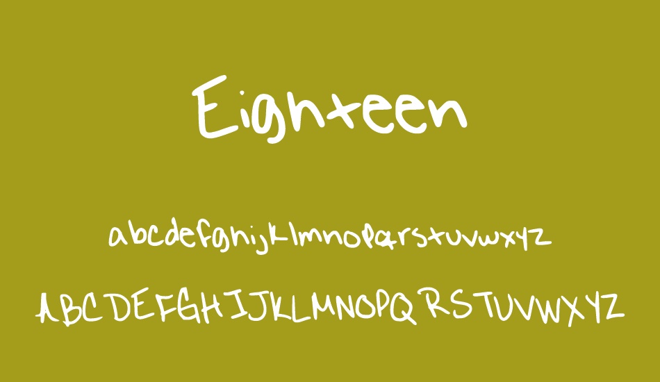 Eighteen font