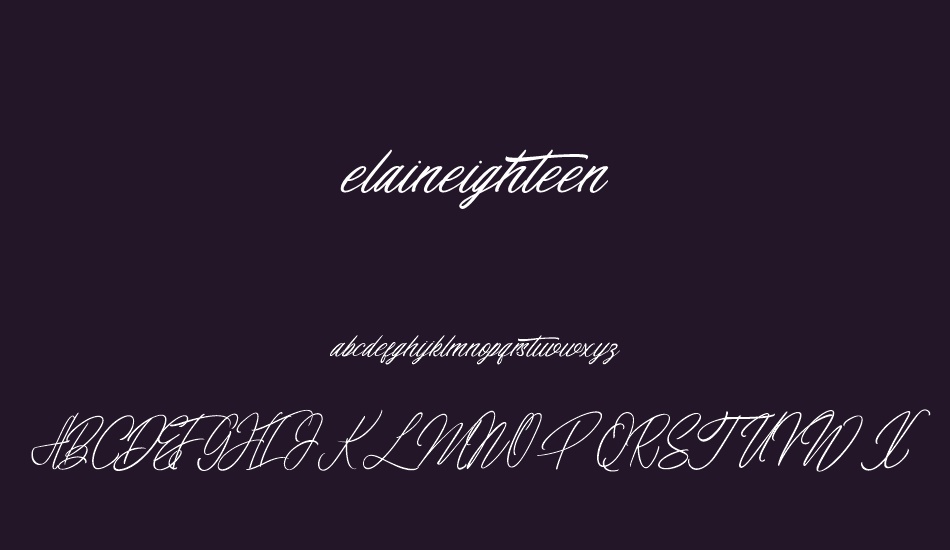 elaineighteen font