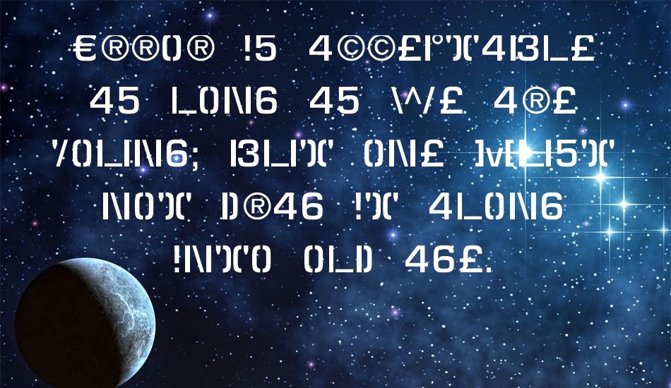 Elite font text