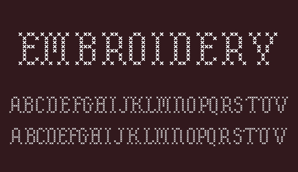 Embroidery font