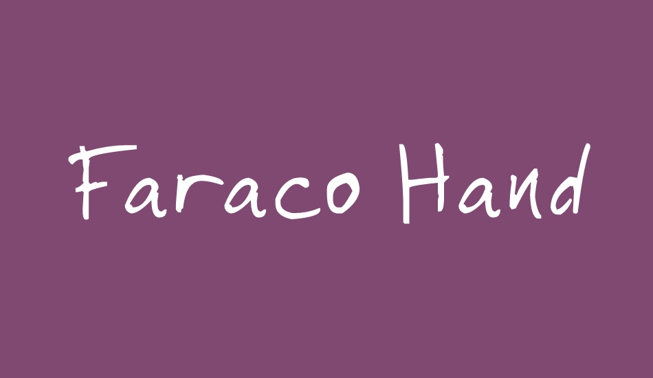 Faraco Hand font big