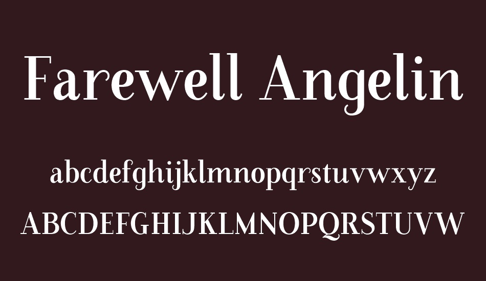 Farewell Angelina Sample font