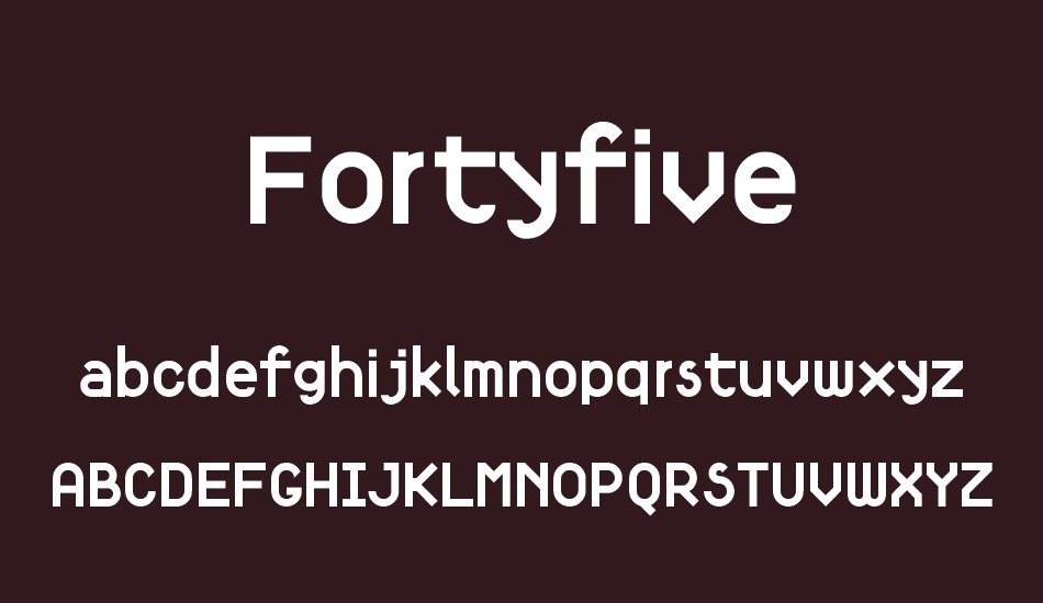 Fortyfive font