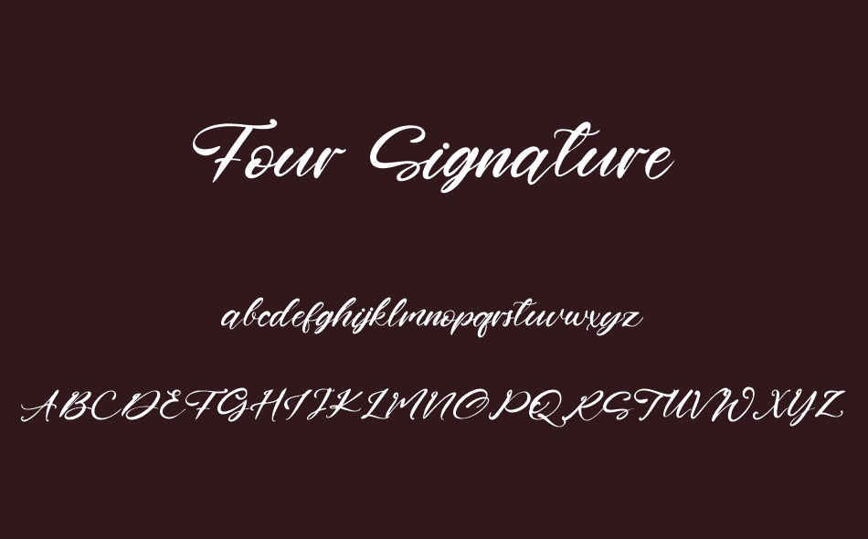 Four Signature font