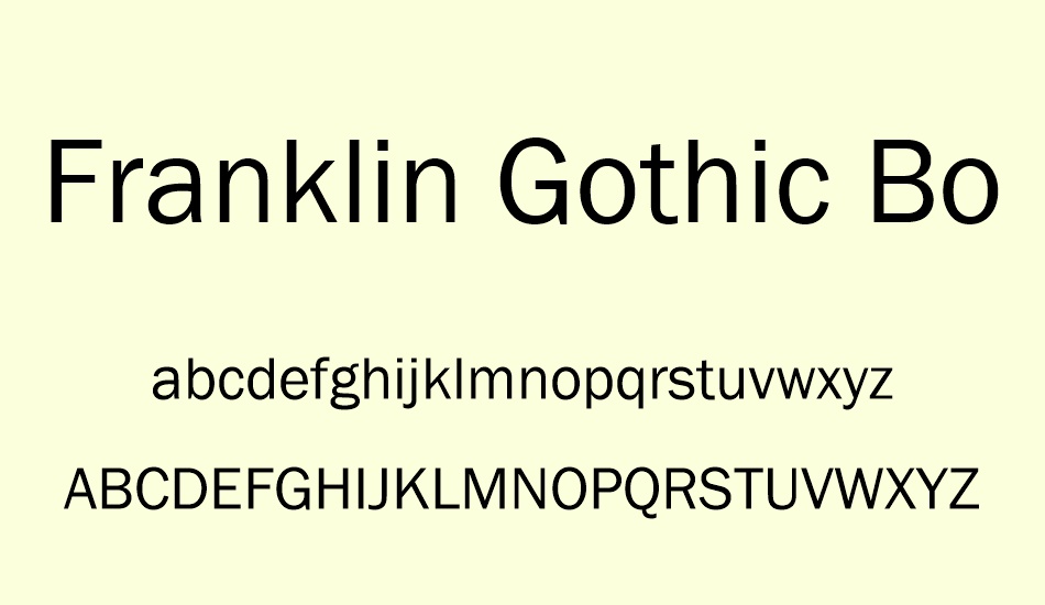 franklin gothic book bold font