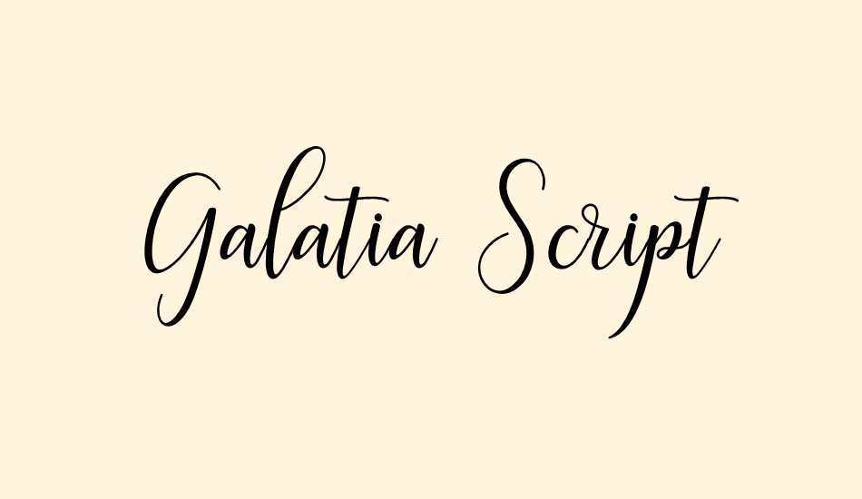 Galatia Script font big