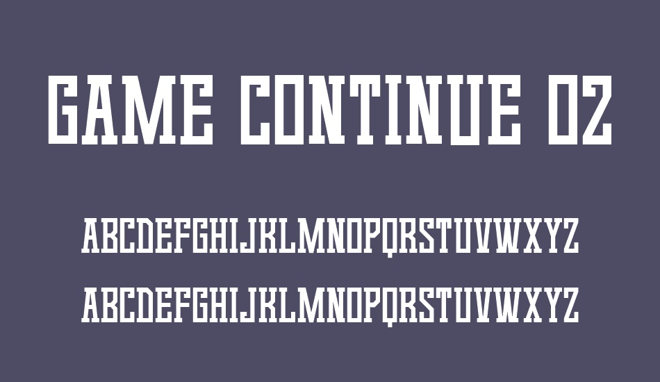 Game Continue 02 font