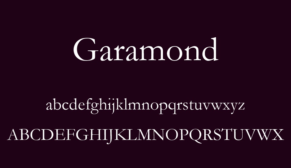 description of garamond typeface