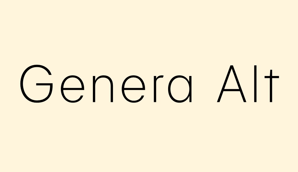 Genera Alt Light font big