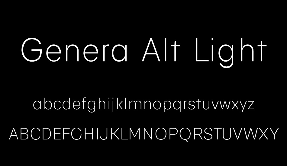 Genera Alt Light font