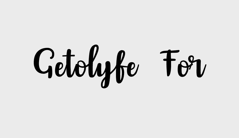 Getolyfe Free For Personal font big